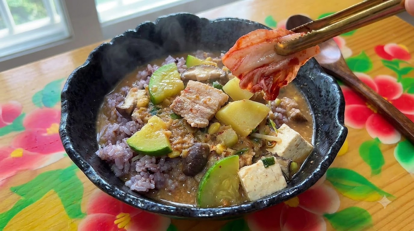 Traditional Korean Doenjang Jjigae (Soybean Paste Stew)