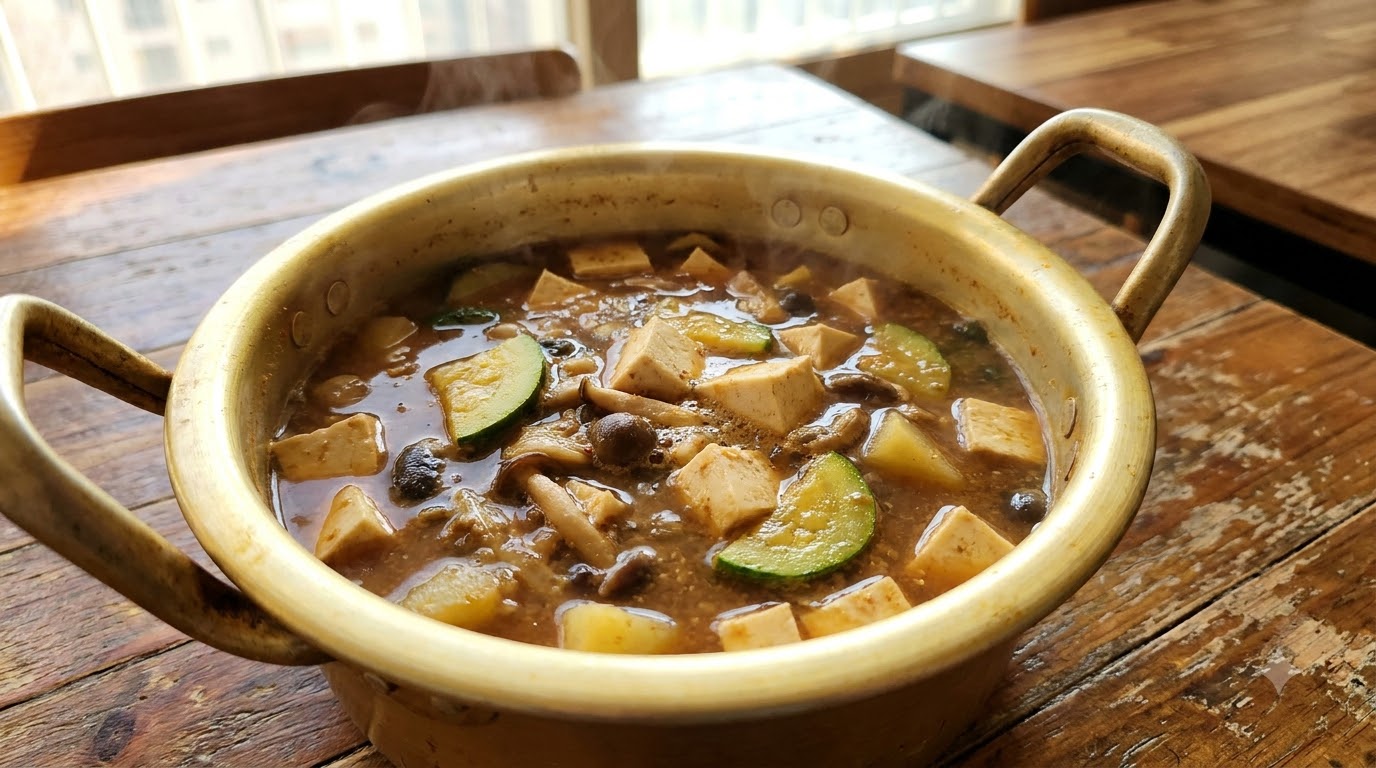 Traditional Korean Doenjang Jjigae (Soybean Paste Stew)