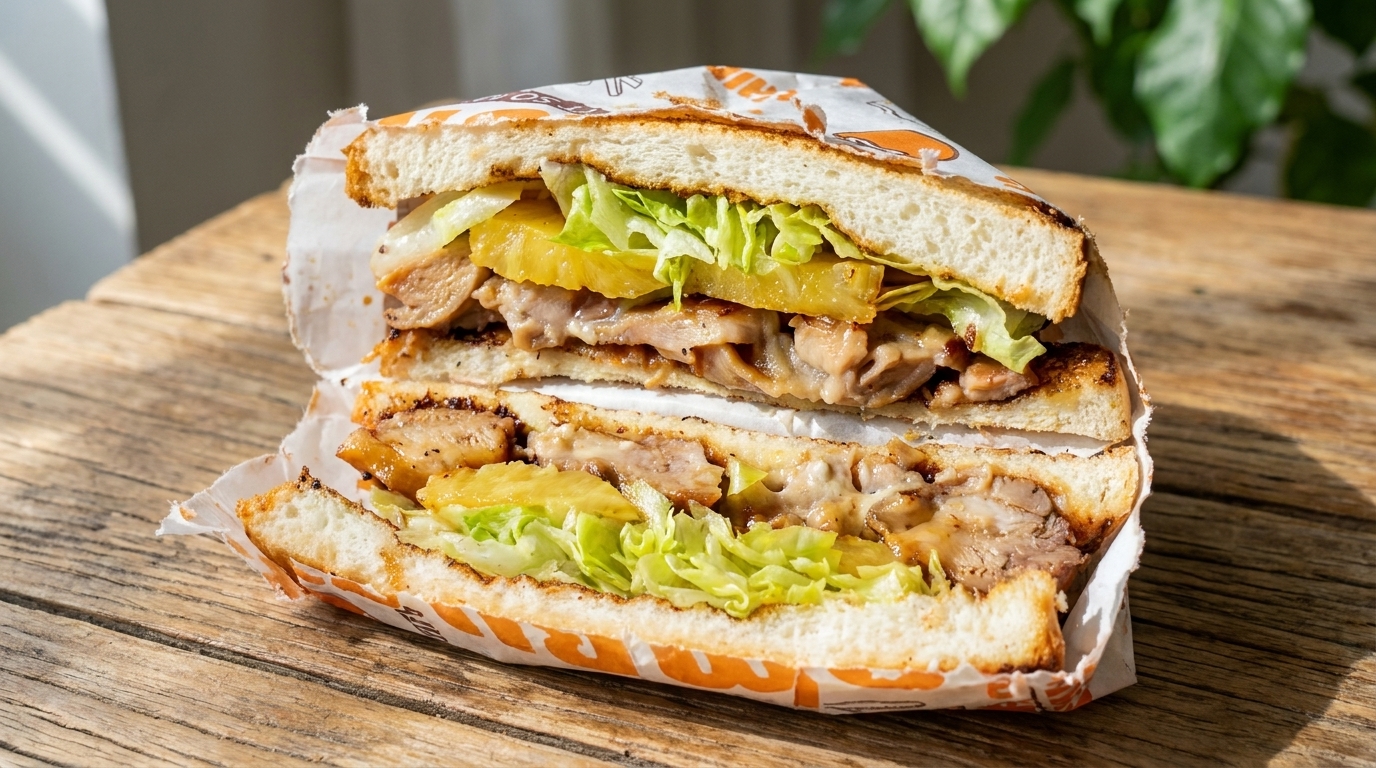 Teriyaki Chicken and Grilled Pineapple Sandwich