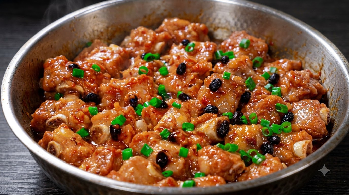 Dry Steamed Spare Ribs with Black Bean and Garlic