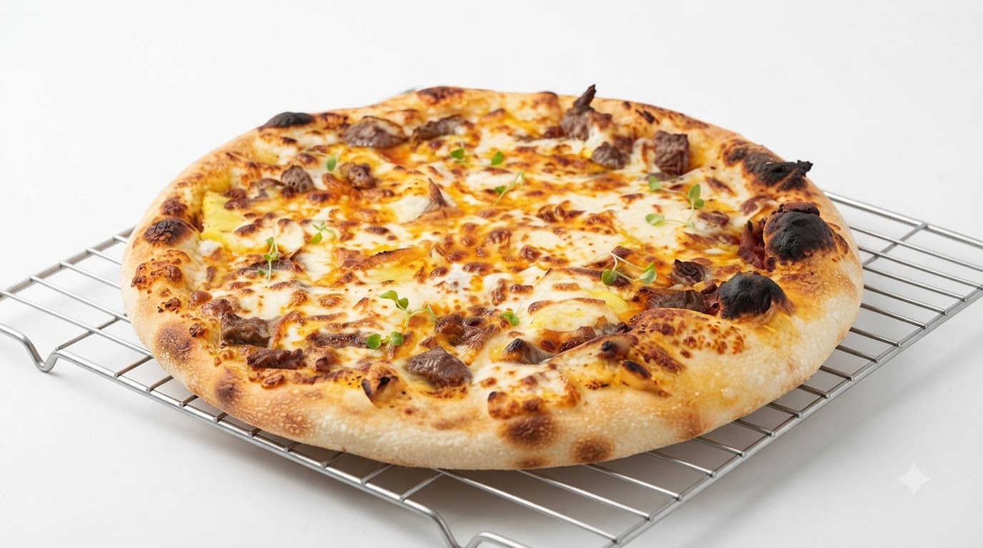 Thin Crust Pineapple Beef Pizza