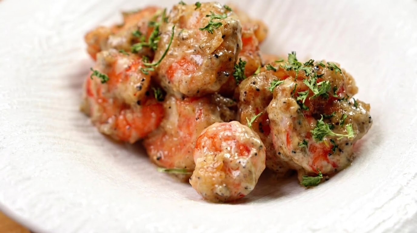Black Truffle and Egg Yolk Shrimp
