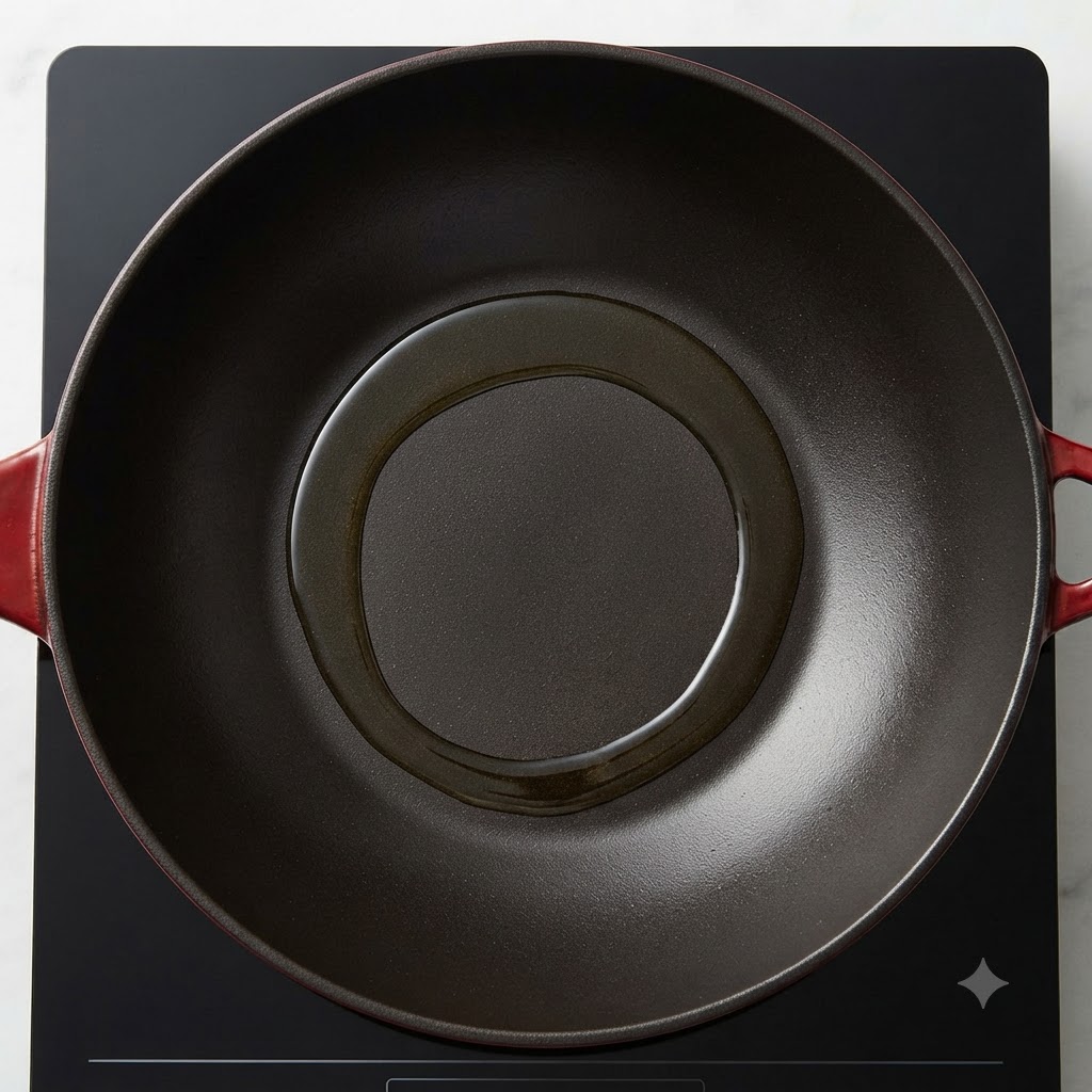 Minced garlic and chopped scallions cooking in a hot pan.