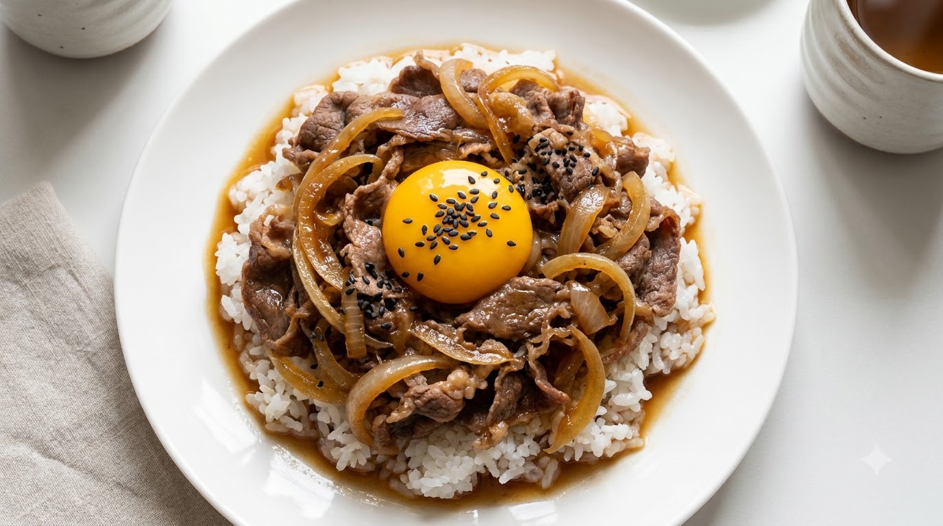 Yoshinoya Style Japanese Beef Bowl (Gyudon)