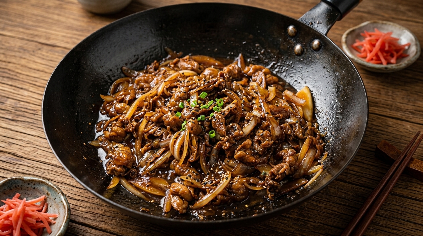 Japanese Style Beef Rice Bowl (Gyudon)