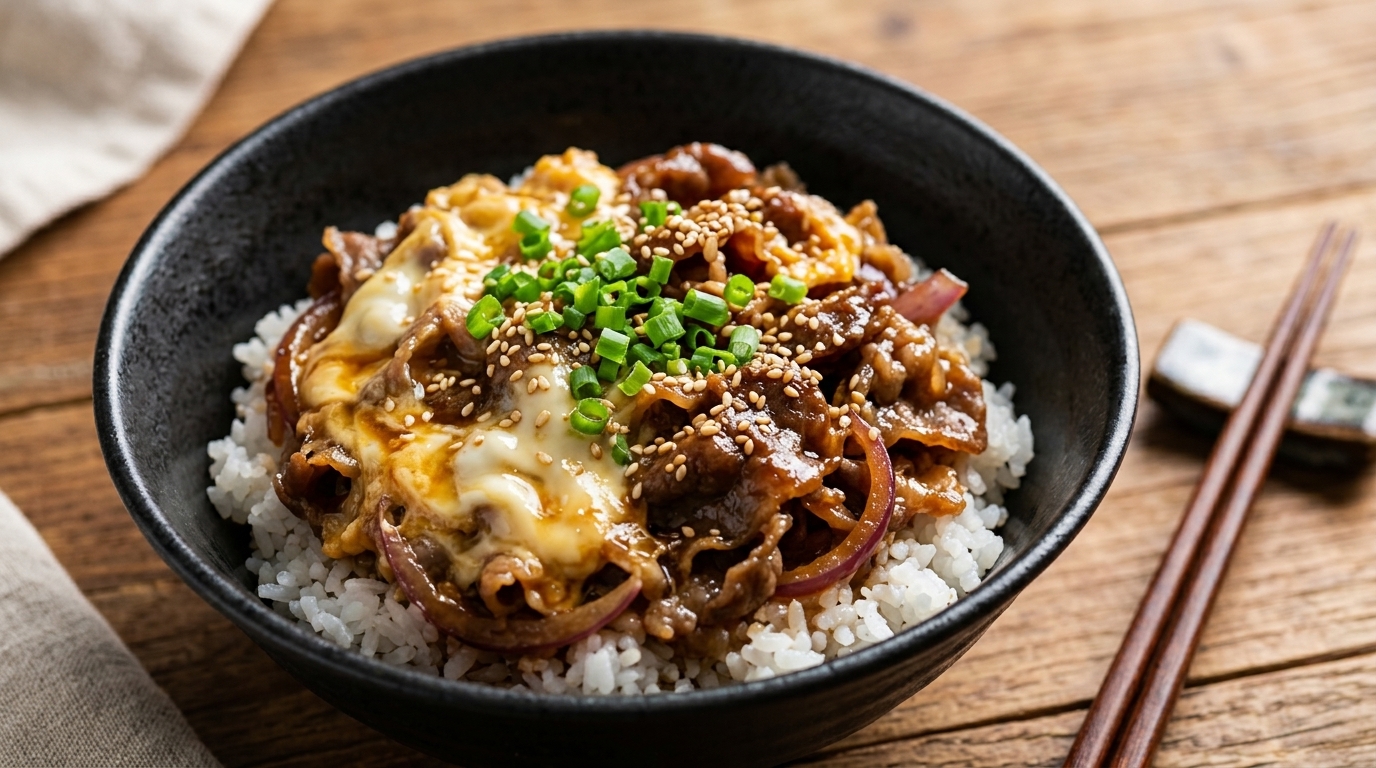 Teriyaki Beef with Scrambled Eggs Rice Bowl