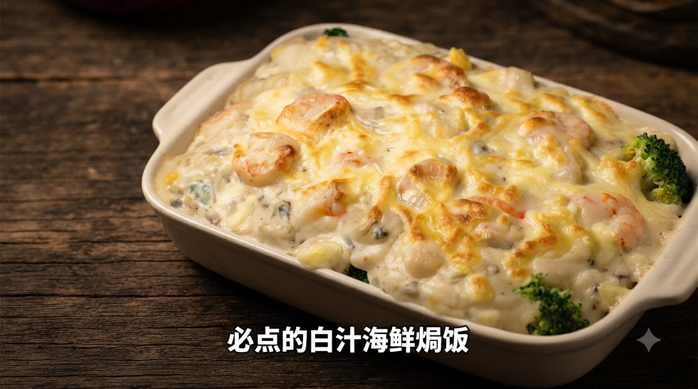 Classic White Sauce Seafood Baked Rice