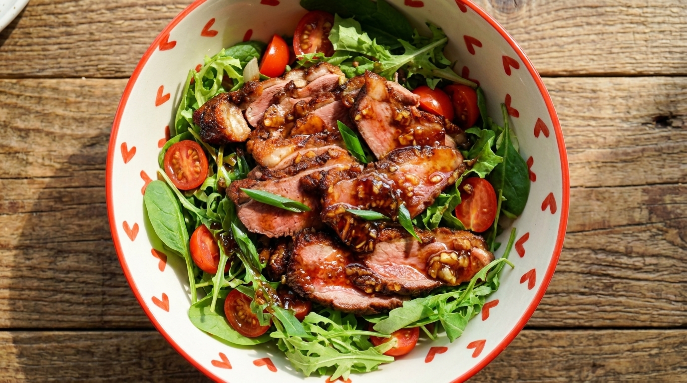 French-Style Duck Breast Salad with Honey Soy Glaze