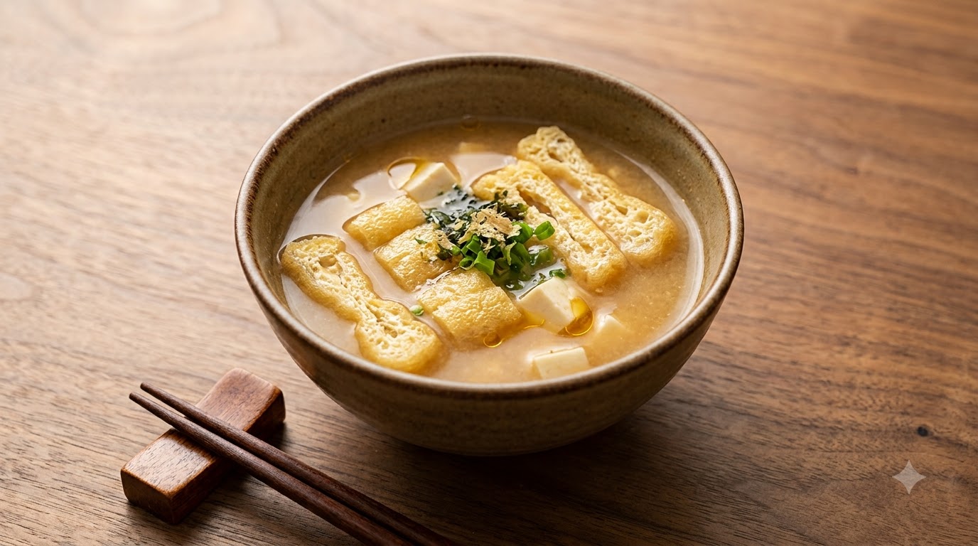 Classic Japanese Aburaage Miso Soup