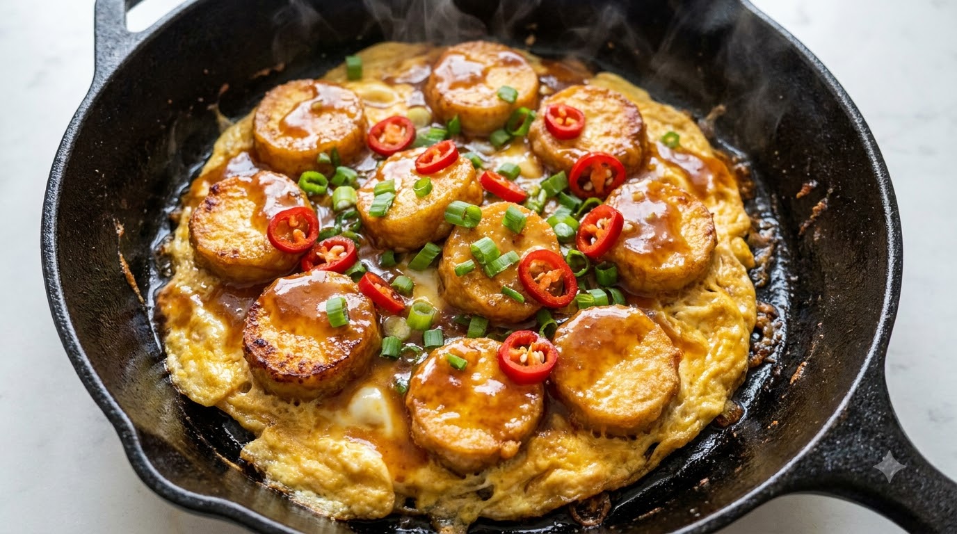 Sizzling Japanese Tofu with Eggs