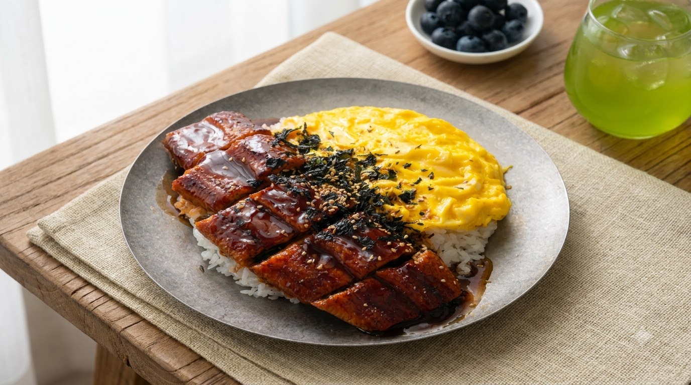 Japanese Smooth Scrambled Egg Eel Rice (Unatama Don)