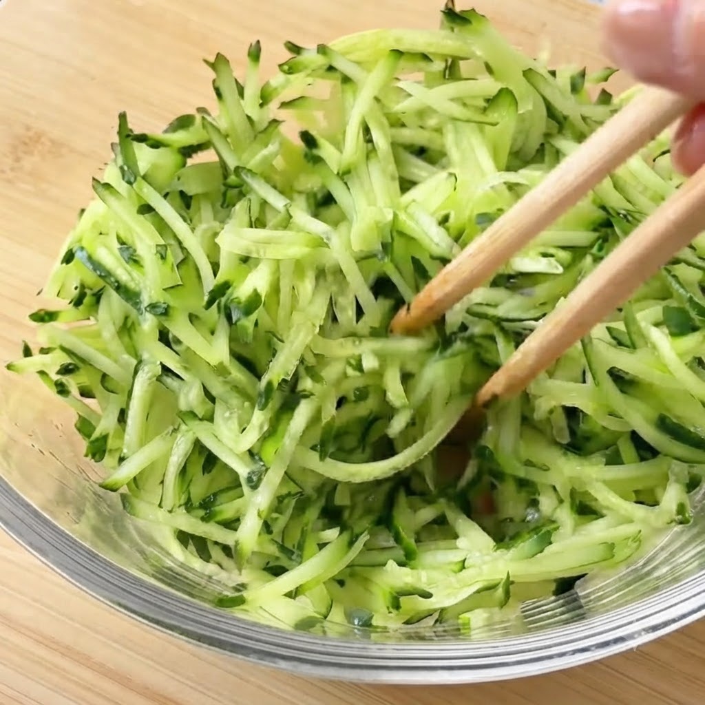 Canned tuna pieces resting in a wire mesh strainer over a bowl, draining liquid.