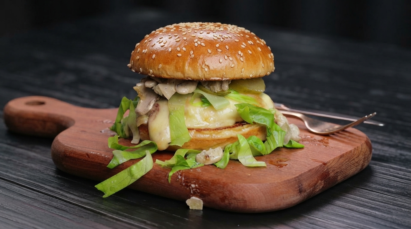 Mushroom and Cream Wagyu Beef Burger
