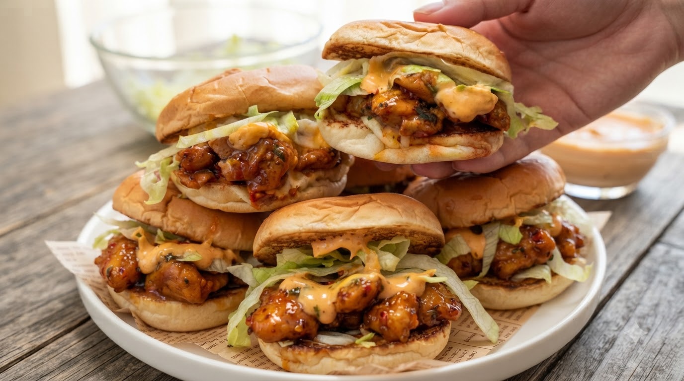 Spicy Honey Chicken Burgers