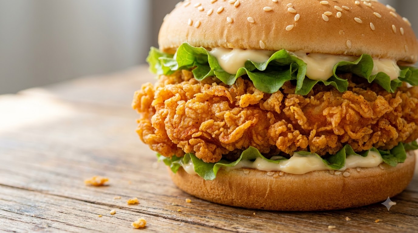Crispy Homemade Spicy Chicken Leg Burger