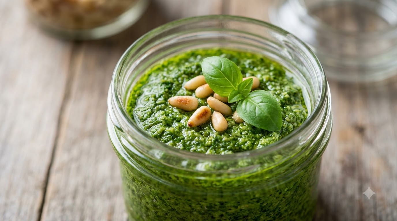 Homemade Italian Basil Pesto